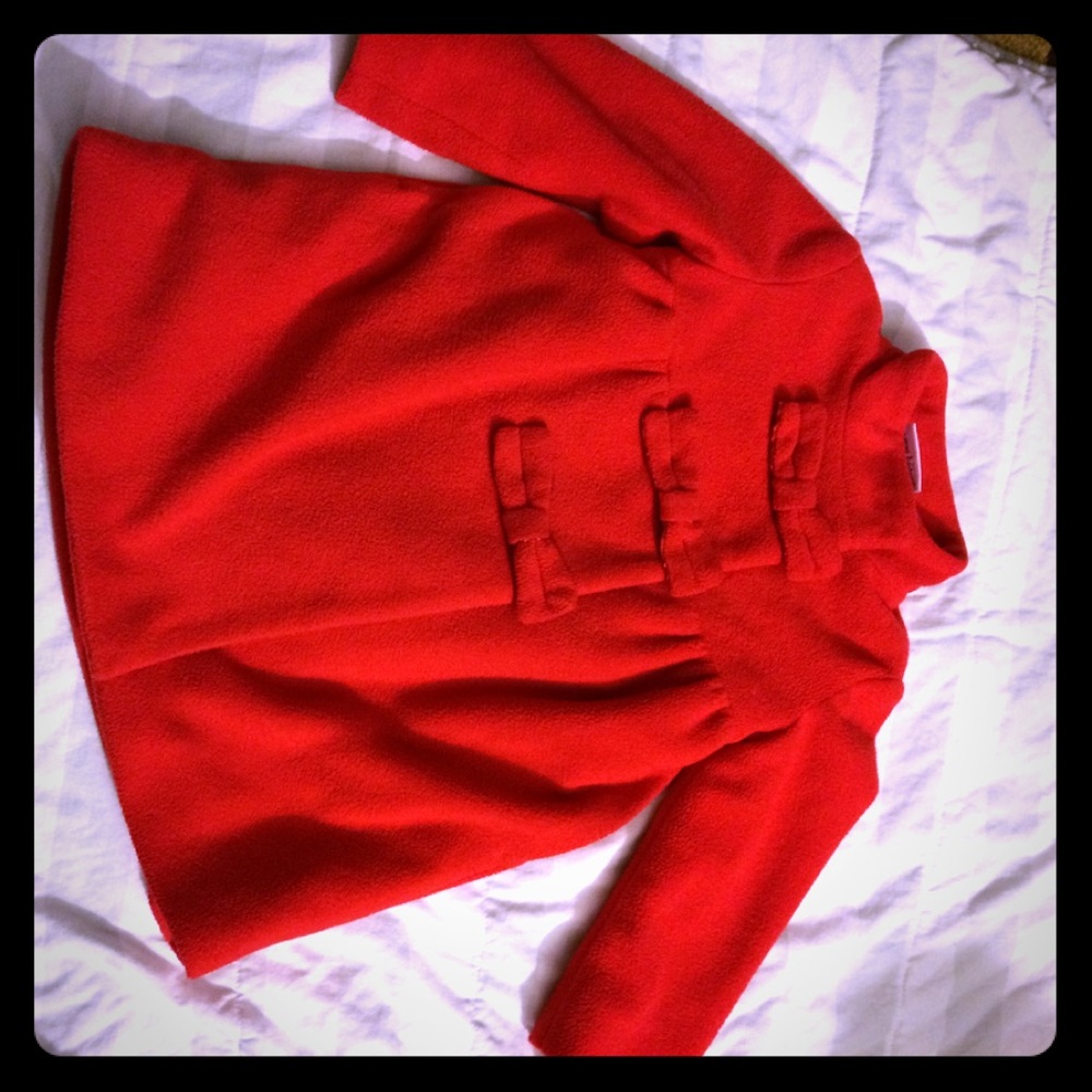 Cute red fleece coat toddler